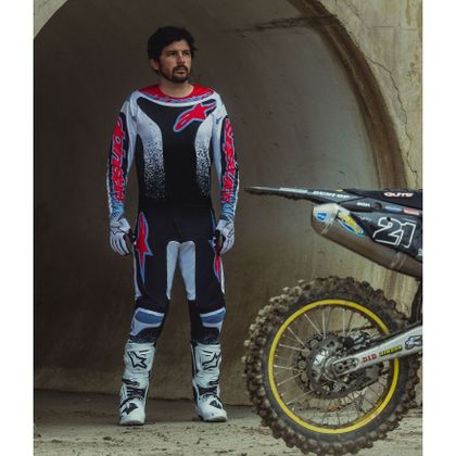 Maillot cross Alpinestars FLUID - DRAG 2027 - Noir / Blanc