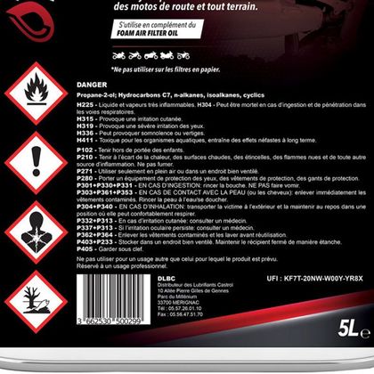 Aceite de filtro Technilub FOAM AIR FILTER CLEANER 5L universal