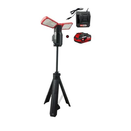 Lampe KS Tools Projecteur portable sur trépied 10 000 Lumens avec batterie 18V 4Ah et chargeur rapide Universel