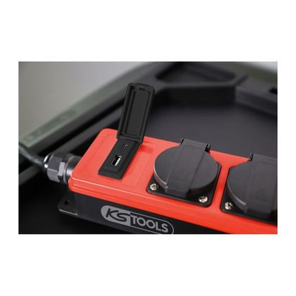 Multiprise KS Tools électrique 4 prises + 2 USB, L.5 m