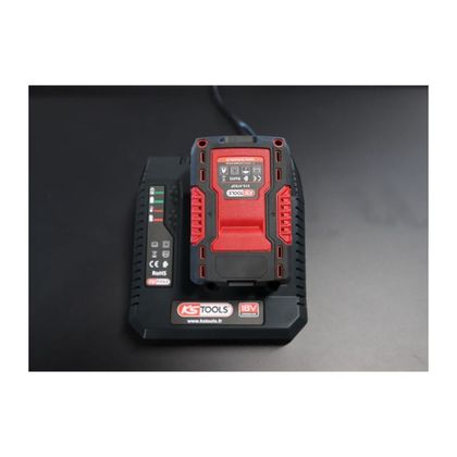 Compresseur KS Tools portatif silencieux 5L sur batterie avec une batterie 4Ah et un chargeur Universel