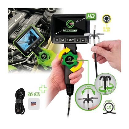 Vidéoscope Competition by KS HD avec sonde de caméra frontale flexible 180° et 0° Ø 6,0 mm Universel