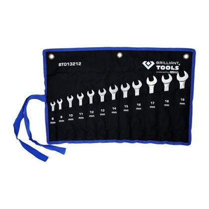 Brilliant Tools omkeerbare ratel, 12 stuks, 8 - 19mm Combinatiesleutel Universeel