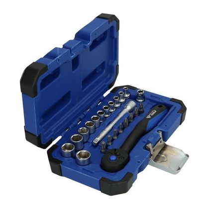 Brilliant Tools 1/4'' Socket and Ratchet Set, 23 pcs Universal Socket