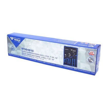 Brilliant Tools Set van 3, 7'' - 10'' - 12'' Verstelbare Waterpomptang Universeel