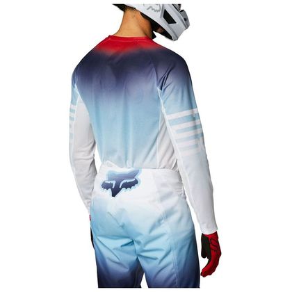 Camiseta de motocross Fox AIRLINE REEPZ - WHITE RED BLUE 2023