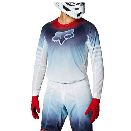 Camiseta de motocross Fox AIRLINE REEPZ - WHITE RED BLUE 2023 Ref : FX3334 