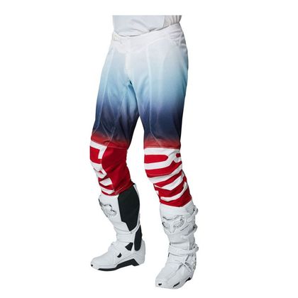 Pantaloni da cross Fox AIRLINE REEPZ - WHITE RED BLUE 2023 - Bianco / Rosso Ref : FX3335 