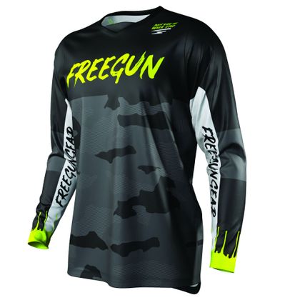 Camiseta de motocross Shot by Freegun DEVO CAMO KID - NEON YELLOW Ref : FRG0345 