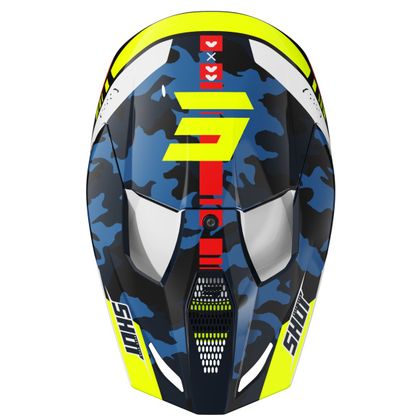 Casque cross Shot FURIOUS - FLASH 2025 - Bleu / Jaune