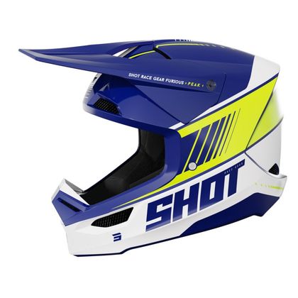 Casco de motocross Shot FURIOUS - PEAK 2023 - Azul / Amarillo Ref : SO2455 