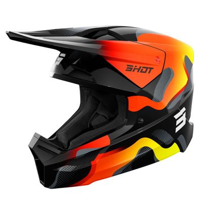 Casque cross Shot FURIOUS - ZEBRA 2026 - Noir / Jaune Ref : SO3292 