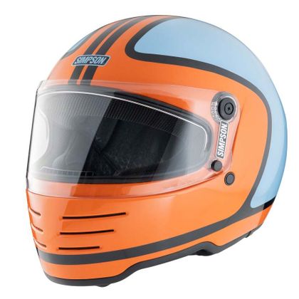 Casque intégral Simpson M62 HONDO - Orange / Bleu Ref : SIM0038 