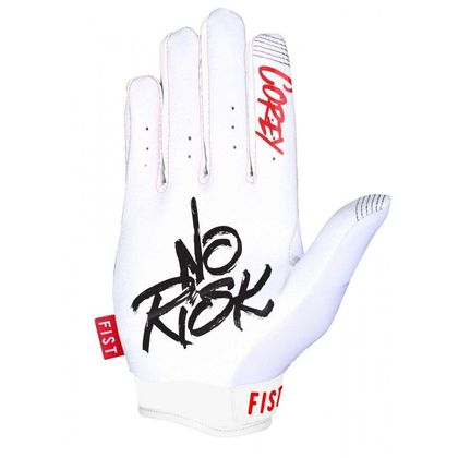 Guantes de motocross Fist Handwear STRAPPED CREED NO RISK 2023 - Blanco / Negro