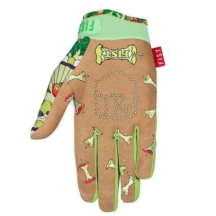 Guanti da cross Fist Handwear STRAPPED SHEENY APPLES 2023 - Verde / Rosso