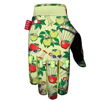 Guanti da cross Fist Handwear STRAPPED SHEENY APPLES 2023 - Verde / Rosso Ref : FAST0009 