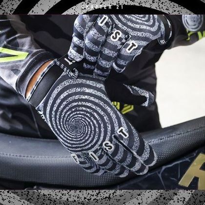 Guantes de motocross Fist Handwear STRAPPED SPIRALING 2023 - Negro / Blanco