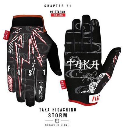 Guanti da cross Fist Handwear STRAPPED TAKA STORM 2023 - Nero / Bianco