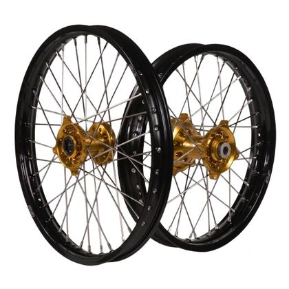 Roue Bud Racing avant + arrière - Jaune / Noir