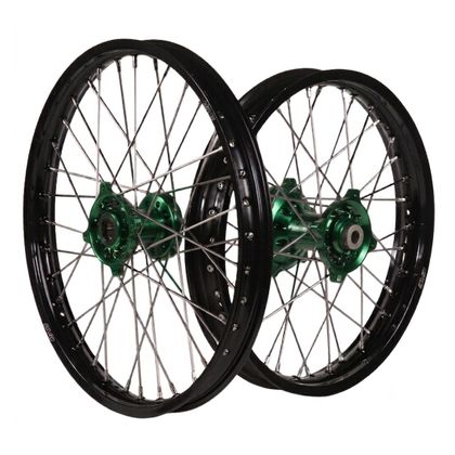 Roue Bud Racing avant+arrière V5 - Vert / Noir