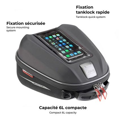 Givi ST611+ Tanklock (6 liter) Tanktas Universeel - Zwart