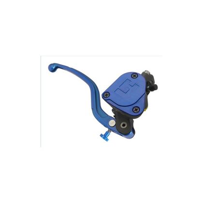 Maître cylindre de frein Accossato radial 19 x 18 avec levier long fixe réservoir intégré - Noir / Bleu Ref : ACC0077 / PK023B-L-18-RST 