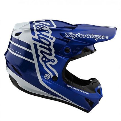 Casco de motocross TroyLee design SE4 POLYACRYLITE YOUTH - SILHOUETTE - BLUE WHITE 2020 Ref : TRL0642 