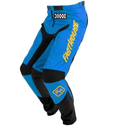 Pantalón de motocross FASTHOUSE GRINDHOUSE BLUE/YELLOW 2023 - Azul / Negro