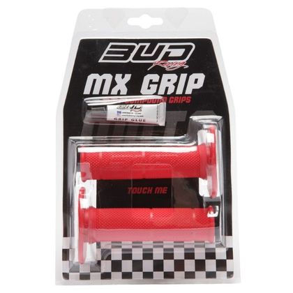 Poignées de guidon Bud Racing MX Universel - Noir / Rouge