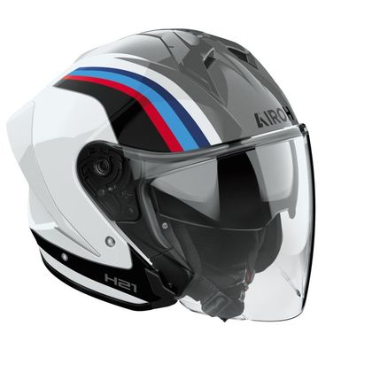 Airoh H 21 - PIJL Jethelm - Wit / Blauw