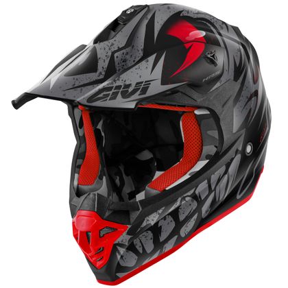 Casco de motocross Givi 60.1 GLOOM 2023 - Negro / Rojo Ref : GI1618 