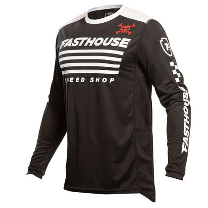 Camiseta de motocross FASTHOUSE GRINDHOUSE HALT BLACK WHITE 2021