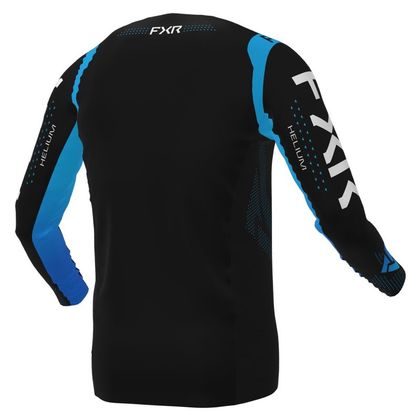 Camiseta de motocross FXR HELIUM BLACK/SKY BLUE 2022 - Negro / Azul