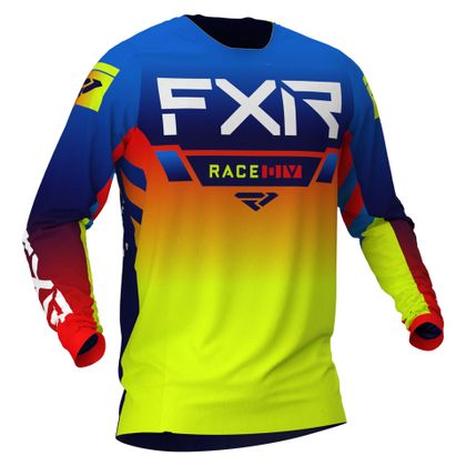 Camiseta de motocross FXR HELIUM  BLUE/HI VIS/RED 2021 - Azul / Amarillo Ref : FXR0001 