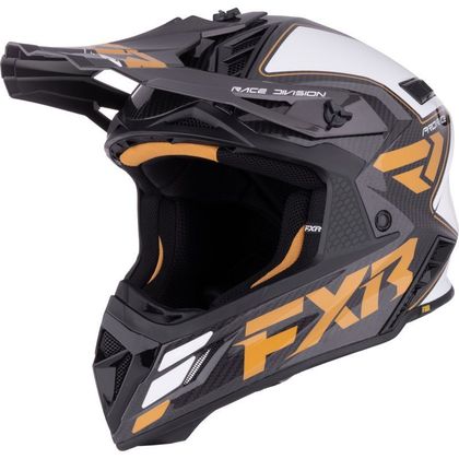 Casque cross FXR HELIUM CARBON 2026 - Jaune / Blanc Ref : FXR1755 