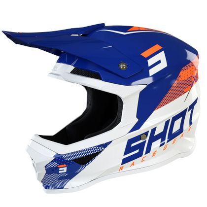 Casco de motocross Shot FURIOUS CAMO - NAVY ORANGE GLOSSY 2022 - Azul / Naranja Ref : SO2174 