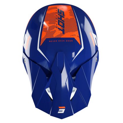 Casco de motocross Shot FURIOUS CAMO - NAVY ORANGE GLOSSY 2022 - Azul / Naranja