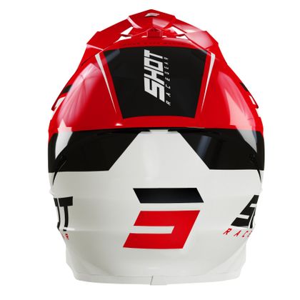 Casco de motocross Shot FURIOUS CHASE - RED WHITE GLOSSY 2022 - Rojo / Blanco
