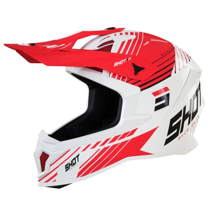 Casque cross Shot LITE FURY - WHITE RED GLOSSY 2022 - Blanc / Rouge Ref : SO2171 