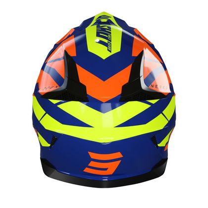 Casco de motocross Shot PULSE REVENGE - NAVY ORANGE NEON YELLOW GLOSSY 2022 - Azul / Naranja