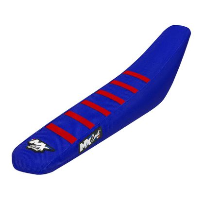 MX Seat 6 Rippen Sattelbezug - Blau / Rot