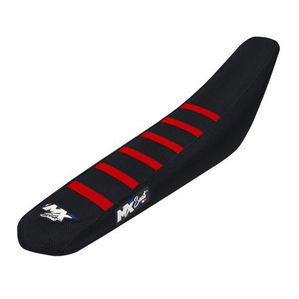 MX Seat 6 Rippen Sattelbezug - Schwarz / Rot