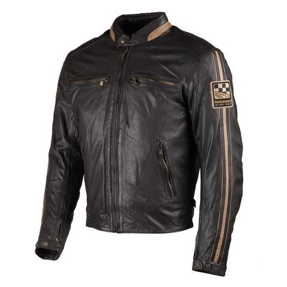 Blouson Moto Helstons ACE - cuir RAG marron - Marron Ref : HS0332 