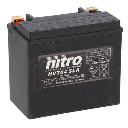 Batería Nitro HVT 04 AGM cerrada Harley OE 65989-90 Tipo ácido sin mantenimiento
