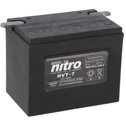 Batteria Nitro HVT 07 AGM chiusa Harley OE 66007-84 Tipo acido Senza manutenzione
