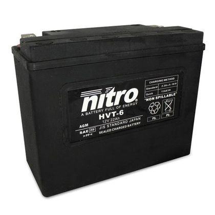 Batería Nitro HVT 06 AGM cerrada Harley OE 66010-82 Tipo ácido sin mantenimiento