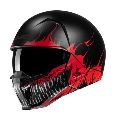 Casque jet Hjc I20 - SCRAW - Rouge / Noir