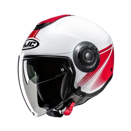 Casque jet Hjc I40N - VISION - Blanc / Rouge Ref : HJ1400 