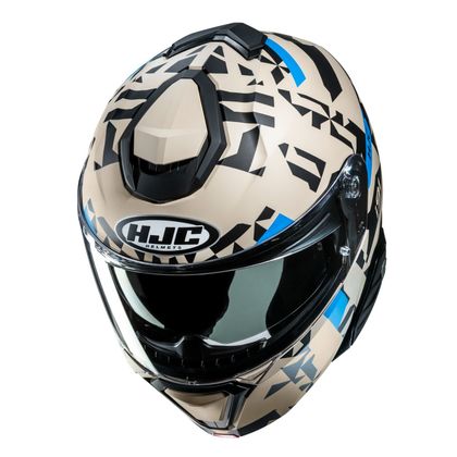 Casque modulable HJC i91 - ENZI MAT - Beige / Bleu