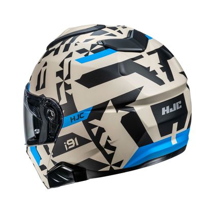 Casque modulable HJC i91 - ENZI MAT - Beige / Bleu